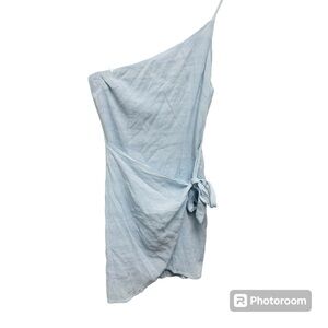 Hello Molly One Shoulder Faux Wrap Dress